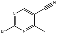 5-Pyrimidinecarbonitrile, 2-bromo-4-methyl- Struktur