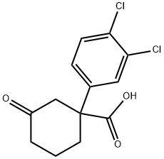 1-(3,4-Dichlorophenyl)-3-oxocyclohexanecarboxylic acid 化学構造式