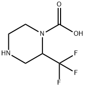 2-(Trifluoromethyl)piperazine-1-carboxylic acid 结构式