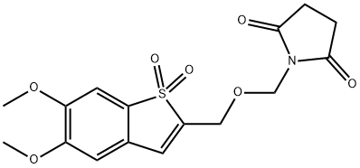 1-(((5,6-Dimethoxy-1,1-dioxidobenzo[b]thiophen-2-yl)methoxy)methyl)pyrrolidine-2,5-dione,1956370-54-9,结构式