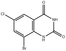 2,4(1H,3H)-Quinazolinedione, 8-bromo-6-chloro- 结构式