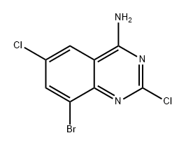 4-Quinazolinamine, 8-bromo-2,6-dichloro- 化学構造式