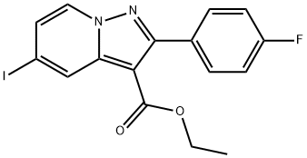 Ethyl 2-(4-fluorophenyl)-5-iodopyrazolo[1,5-a]pyridine-3-carboxylate 结构式