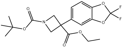 1-tert-Butyl 3-ethyl 3-(2,2-difluorobenzo[d][1,3]dioxol-5-yl)azetidine-1,3-dicarboxylate Structure