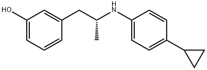 Phenol, 3-[(2R)-2-[(4-cyclopropylphenyl)amino]propyl]- 化学構造式