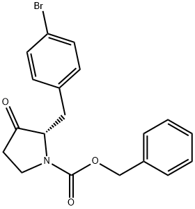 (S)-Benzyl 2-(4-bromobenzyl)-3-oxopyrrolidine-1-carboxylate Structure