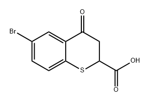 2H-1-Benzothiopyran-2-carboxylic acid, 6-bromo-3,4-dihydro-4-oxo- Structure