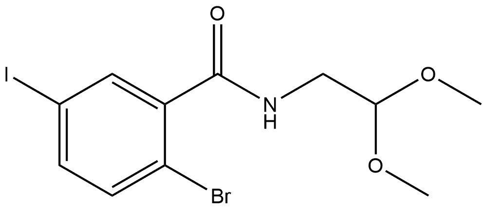 2-Bromo-N-(2,2-dimethoxyethyl)-5-iodobenzamide 化学構造式