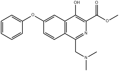 3-Isoquinolinecarboxylic acid, 1-[(dimethylamino)methyl]-4-hydroxy-6-phenoxy-, methyl ester Struktur