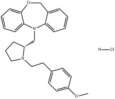 195991-50-5 Dibenz[b,e][1,4]oxazepine, 5,11-dihydro-5-[[(2R)-1-[2-(4-methoxyphenyl)ethyl]-2-pyrrolidinyl]methyl]-, hydrochloride (1:1)
