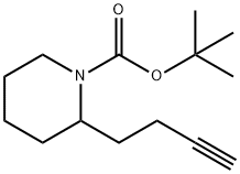 1-Piperidinecarboxylic acid, 2-(3-butyn-1-yl)-, 1,1-dimethylethyl ester Struktur