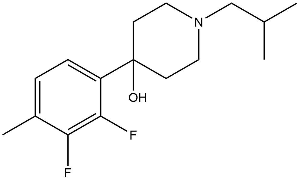 4-(2,3-Difluoro-4-methylphenyl)-1-(2-methylpropyl)-4-piperidinol 结构式