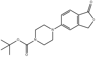 1-Piperazinecarboxylic acid, 4-(1,3-dihydro-1-oxo-5-isobenzofuranyl)-, 1,1-dimethylethyl ester Structure