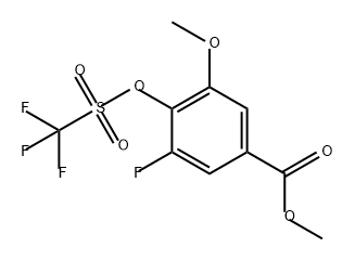 Benzoic acid, 3-fluoro-5-methoxy-4-[[(trifluoromethyl)sulfonyl]oxy]-, methyl ester Structure