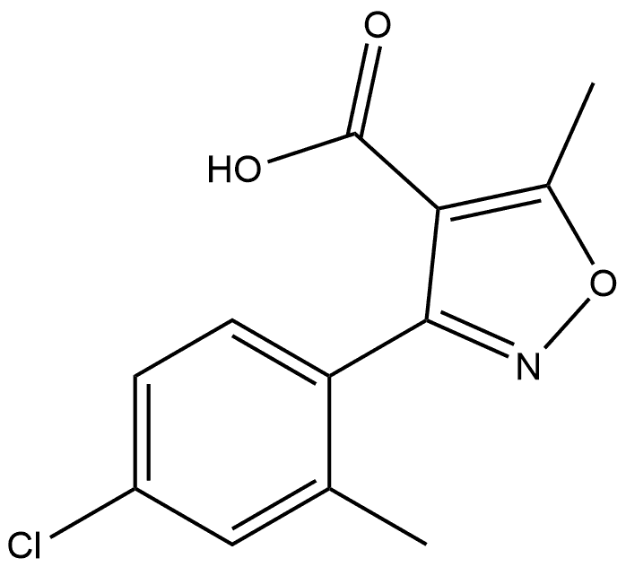 3-(4-氯-2-甲基苯基)-5-甲基异噁唑-4-甲酸 结构式