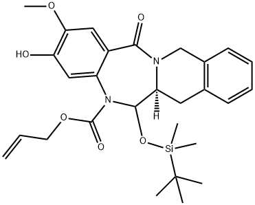 Allyl (6aS)-6-((tert-butyldimethylsilyl)oxy)-3-hydroxy-2-methoxy-14-oxo-6,6a,7,12-tetrahydrobenzo[5,6][1,4]diazepino[1,2-b]isoquinoline-5(14H)-carboxylate Structure