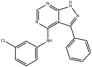 N-(3-Chlorophenyl)-3-phenyl-1H-pyrazolo[3,4-d]pyrimidin-4-amine Structure