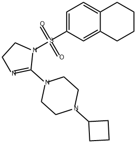1-cyclobutyl-4-[1-(5,6,7,8-tetrahydronaphthalene-2
-sulfonyl)-4,5-dihydro-1H-imidazol-2-yl]piperazine,1965248-33-2,结构式