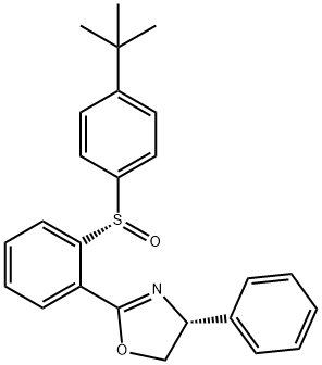 (R)-2-(2-((S)-(4-(叔丁基)苯基)亚磺酰基)苯基)-4-苯基-4,5-二氢恶唑,1965335-75-4,结构式
