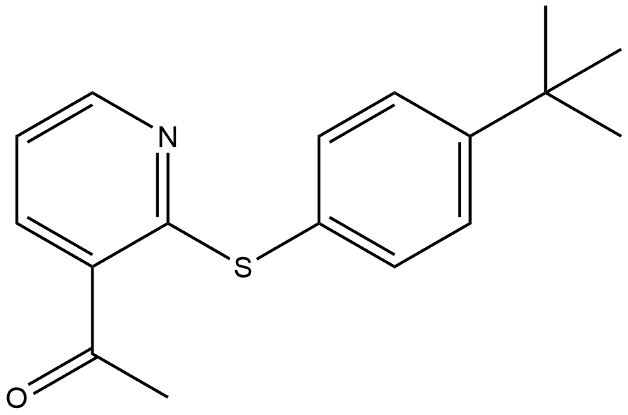 1-[2-[[4-(1,1-Dimethylethyl)phenyl]thio]-3-pyridinyl]ethanone,1965694-05-6,结构式