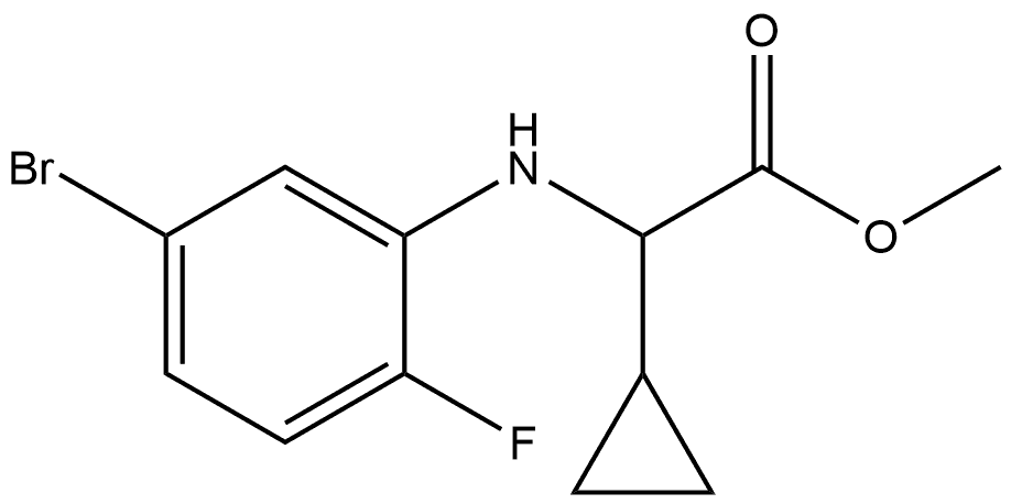 Cyclopropaneacetic acid, α-[(5-bromo-2-fluorophenyl)amino]-, methyl ester Struktur