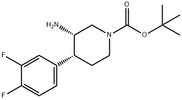 1-Piperidinecarboxylic acid, 3-amino-4-(3,4-difluorophenyl)-, 1,1-dimethylethyl ester, (3S,4R)- Structure