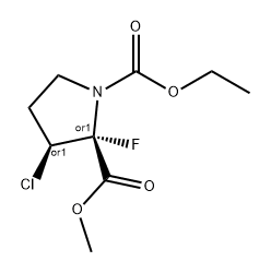 1,2-Pyrrolidinedicarboxylic acid, 3-chloro-2-fluoro-, 1-ethyl 2-methyl ester, (2R,3S)-rel- Structure