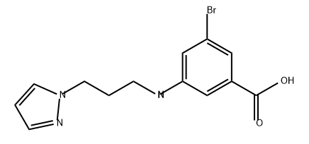 Benzoic acid, 3-bromo-5-[[3-(1H-pyrazol-1-yl)propyl]amino]- Structure