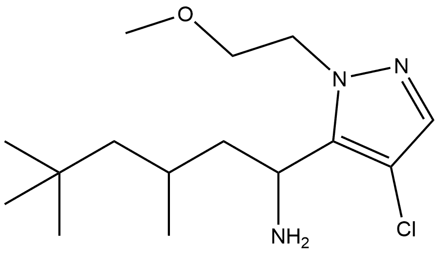 1-[4-chloro-1-(2-methoxyethyl)-1H-pyrazol-5-yl]-3,5,5-trimethylhexan-1-amine Structure