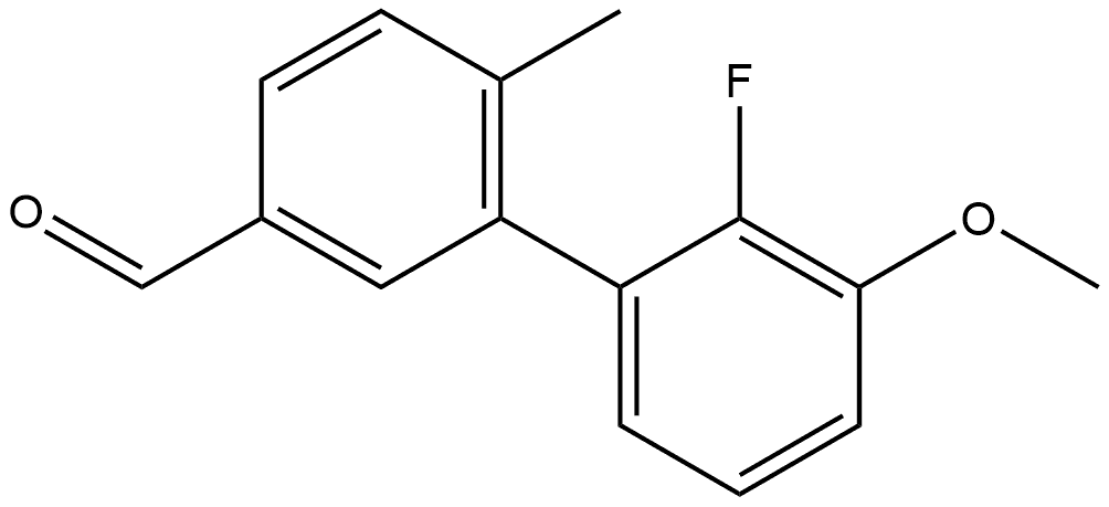 2'-Fluoro-3'-methoxy-6-methyl[1,1'-biphenyl]-3-carboxaldehyde Struktur