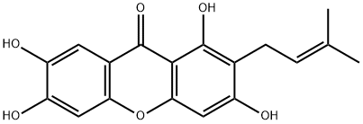 9H-Xanthen-9-one, 1,3,6,7-tetrahydroxy-2-(3-methyl-2-buten-1-yl)- 结构式