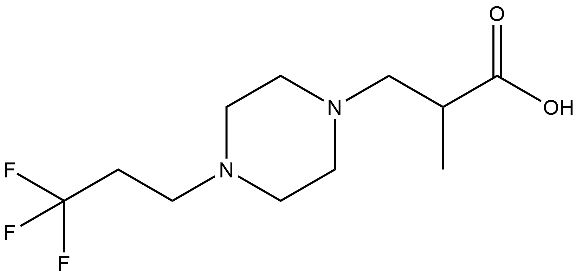 2-methyl-3-[4-(3,3,3-trifluoropropyl)piperazin-1-yl]propanoic acid Structure