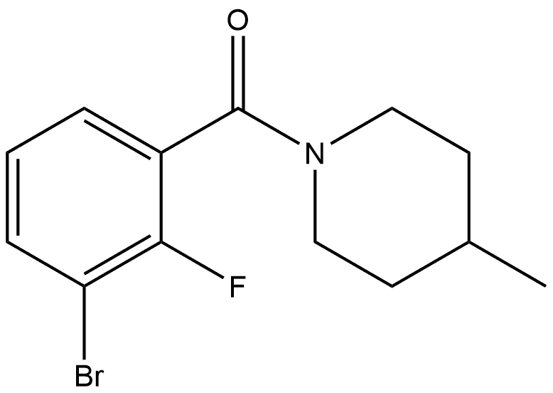 (3-Bromo-2-fluorophenyl)(4-methyl-1-piperidinyl)methanone,1976091-81-2,结构式