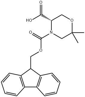 3,4-Morpholinedicarboxylic acid, 6,6-dimethyl-, 4-(9H-fluoren-9-ylmethyl) ester, (3S)-,1979169-34-0,结构式