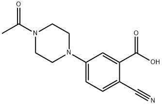 5-(4-Acetylpiperazin-1-yl)-2-cyanobenzoic acid 结构式