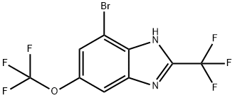 4-Bromo-6-(trifluoromethoxy)-2-(trifluoromethyl)-1H-benzimidazole 化学構造式