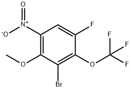 2-Bromo-4-fluoro-6-nitro-3-(trifluoromethoxy)anisole 结构式