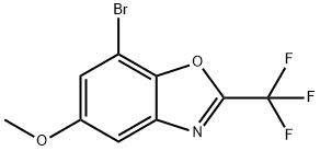 7-Bromo-5-methoxy-2-(trifluoromethyl)-1,3-benzoxazole 化学構造式