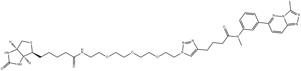 1980811-74-2 1H-Thieno[3,4-d]imidazole-4-pentanamide, hexahydro-N-[2-[2-[2-[2-[4-[4-[methyl[3-(3-methyl-1,2,4-triazolo[4,3-b]pyridazin-6-yl)phenyl]amino]-4-oxobutyl]-1H-1,2,3-triazol-1-yl]ethoxy]ethoxy]ethoxy]ethyl]-2-oxo-, (3aS,4S,6aR)-