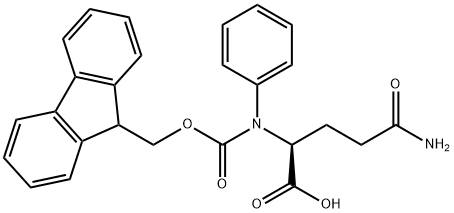 Nα-(9H-フルオレン-9-イルメトキシカルボニル)-Nδ-フェニル-L-グルタミン 化学構造式