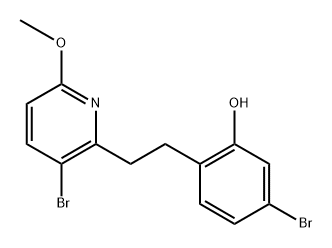 5-溴-2-[2-(3-溴-6-甲氧基-2-吡啶基)乙基]苯酚, 1983120-19-9, 结构式