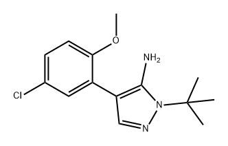 1H-Pyrazol-5-amine, 4-(5-chloro-2-methoxyphenyl)-1-(1,1-dimethylethyl)-,1983181-02-7,结构式