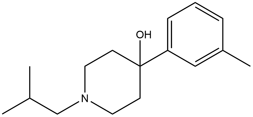 4-(3-Methylphenyl)-1-(2-methylpropyl)-4-piperidinol 化学構造式