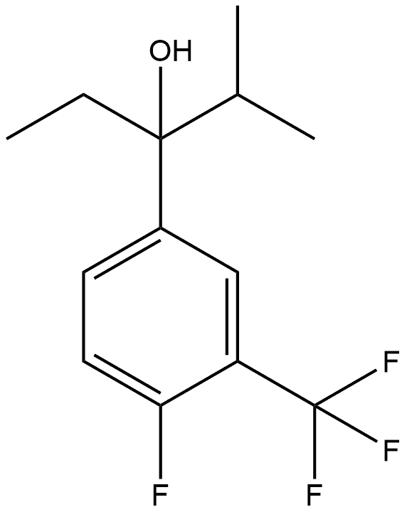 α-Ethyl-4-fluoro-α-(1-methylethyl)-3-(trifluoromethyl)benzenemethanol 结构式