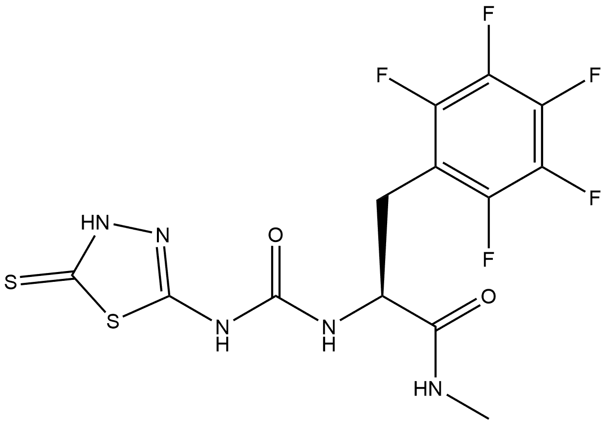Benzenepropanamide, α-[[[(4,5-dihydro-5-thioxo-1,3,4-thiadiazol-2-yl)amino]carbonyl]amino]-2,3,4,5,6-pentafluoro-N-methyl-, (αS)-,198701-34-7,结构式