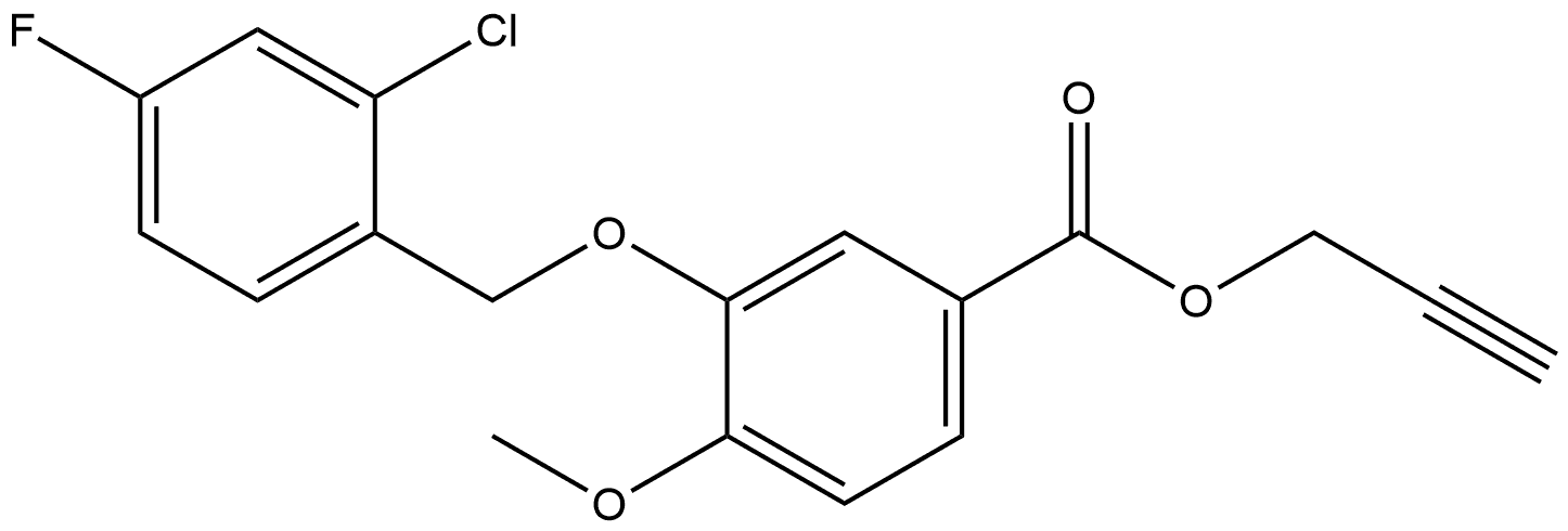 2-Propyn-1-yl 3-[(2-chloro-4-fluorophenyl)methoxy]-4-methoxybenzoate Structure