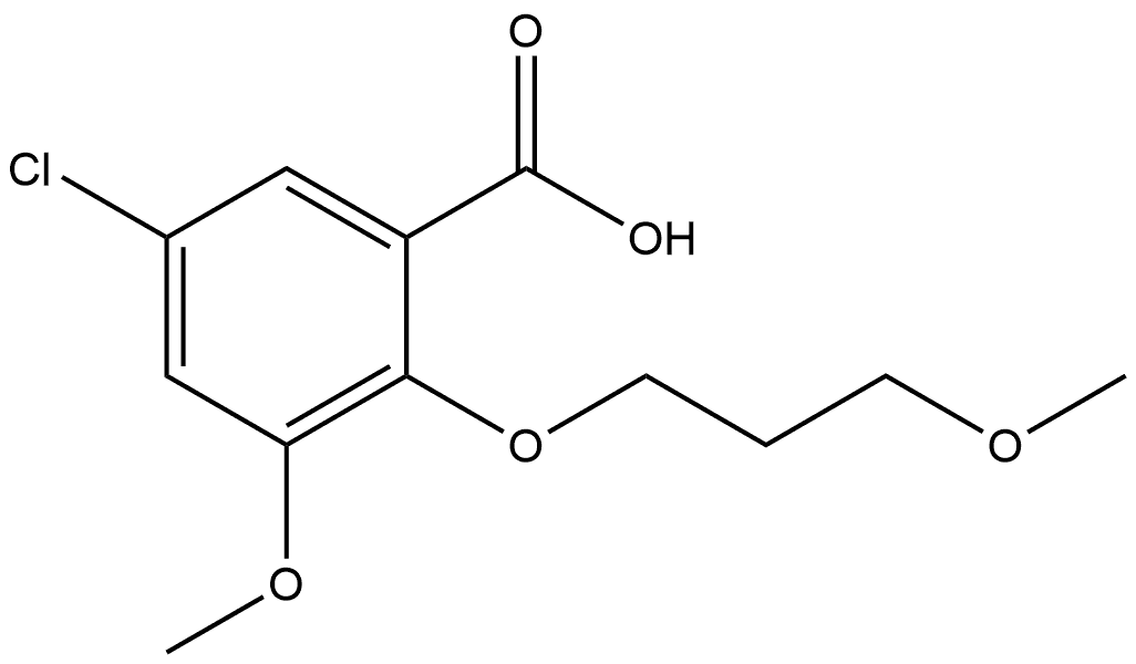 5-Chloro-3-methoxy-2-(3-methoxypropoxy)benzoic acid 结构式