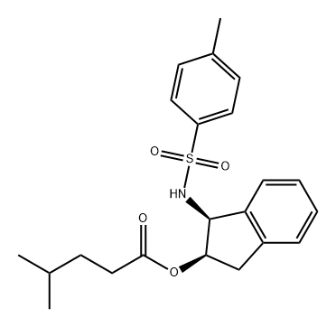 Pentanoic acid, 4-methyl-, (1S,2R)-2,3-dihydro-1-[[(4-methylphenyl)sulfonyl]amino]-1H-inden-2-yl ester,198962-82-2,结构式