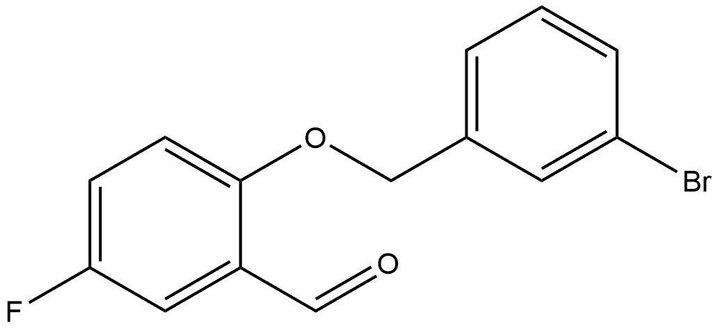 2-[(3-Bromophenyl)methoxy]-5-fluorobenzaldehyde 化学構造式
