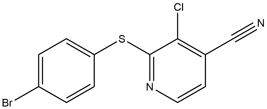 2-[(4-Bromophenyl)thio]-3-chloro-4-pyridinecarbonitrile 结构式